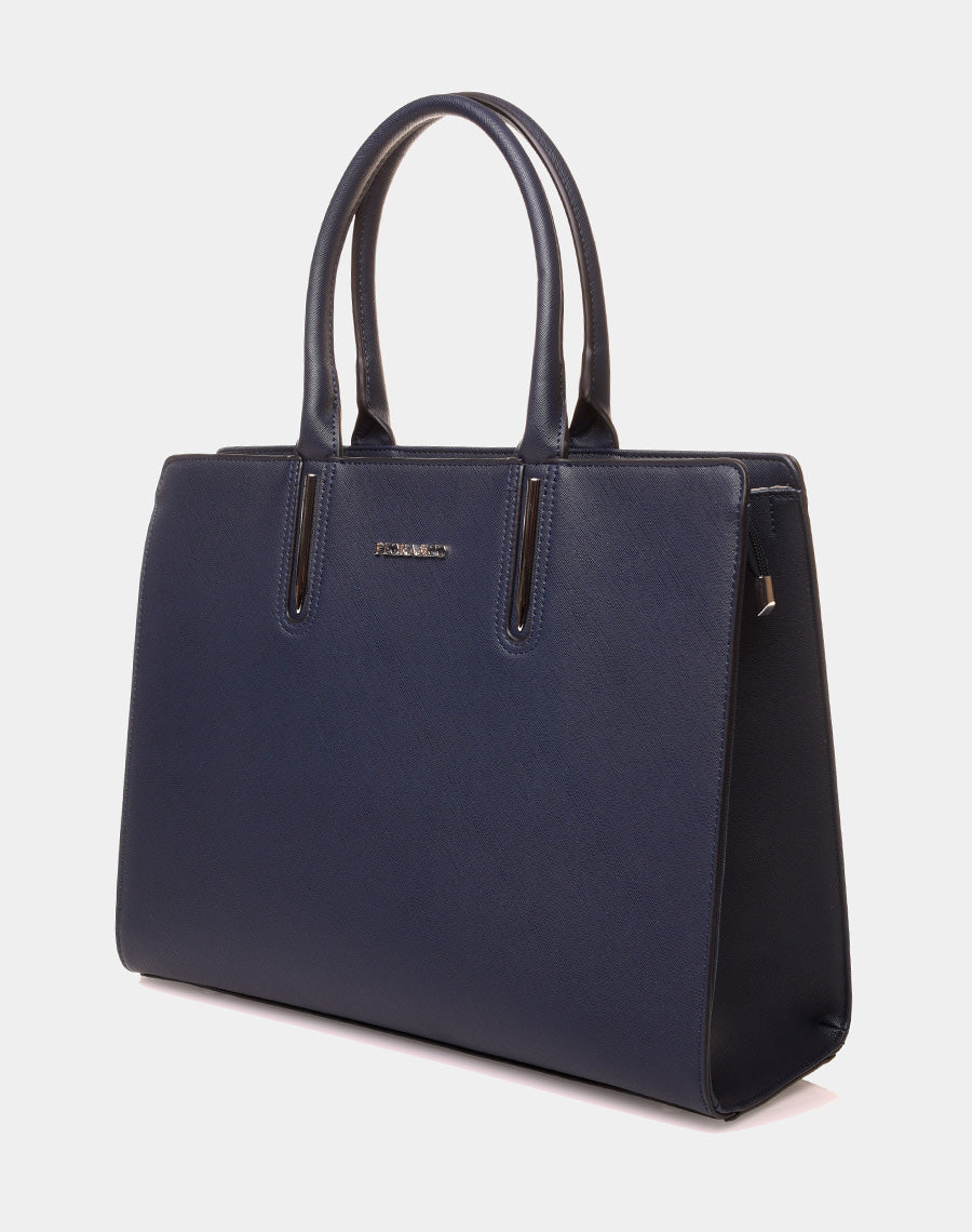 Sac à main type cabas bleu