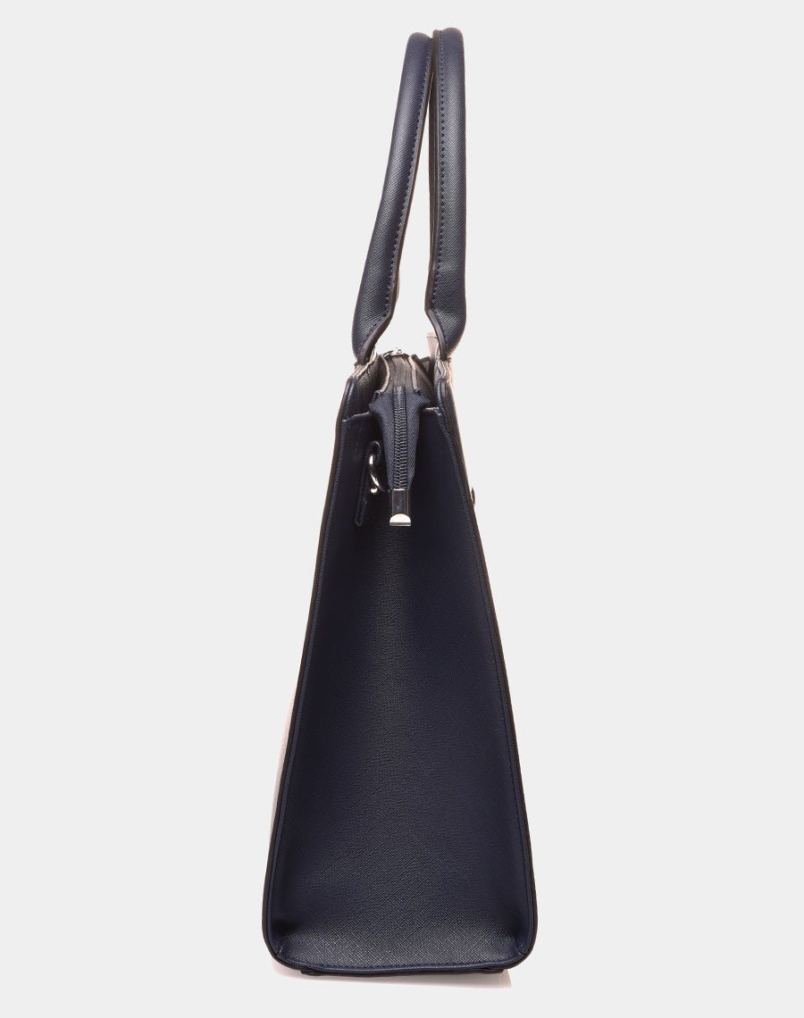 Sac à main type cabas bleu