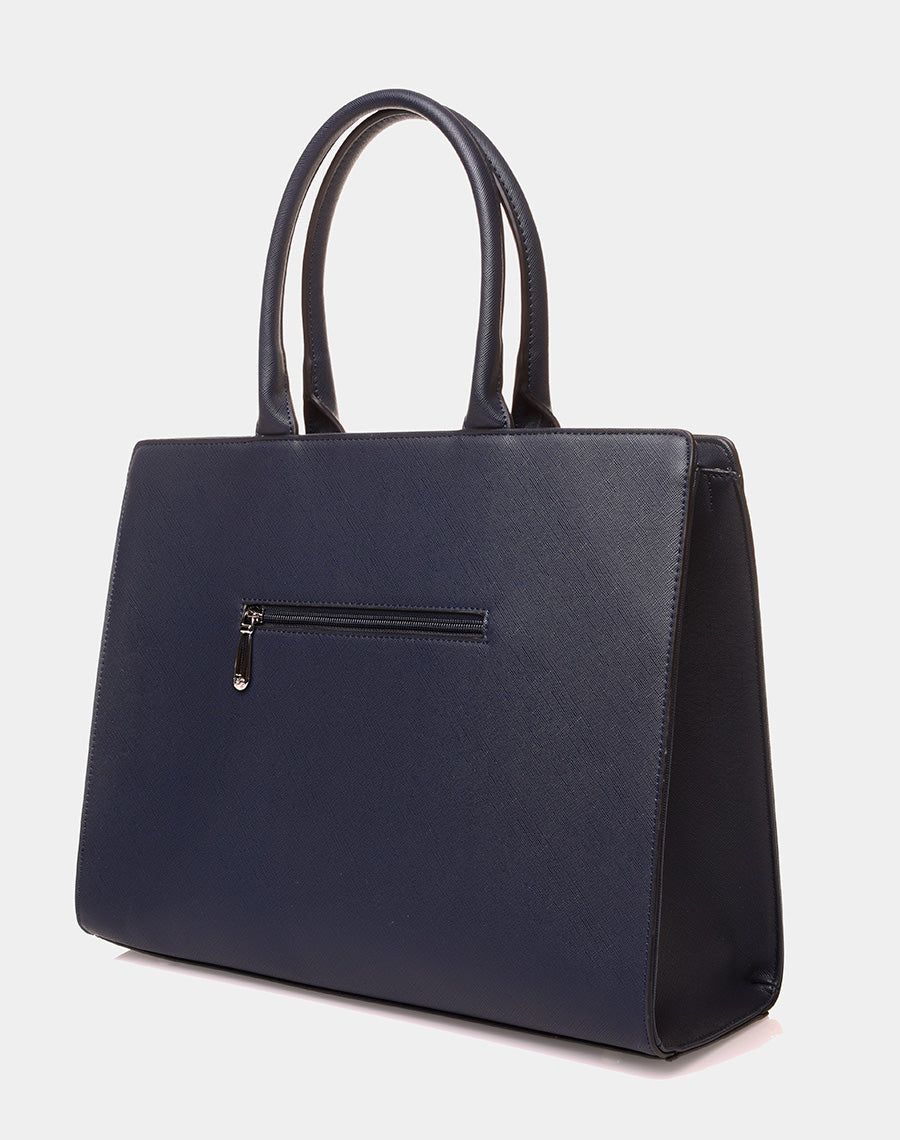 Sac à main type cabas bleu