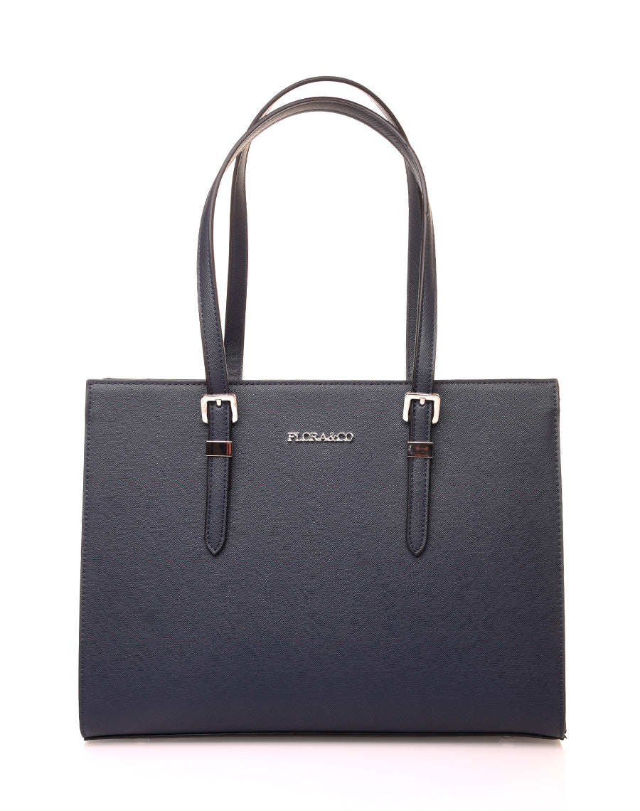 Sac à main type cabas bleu