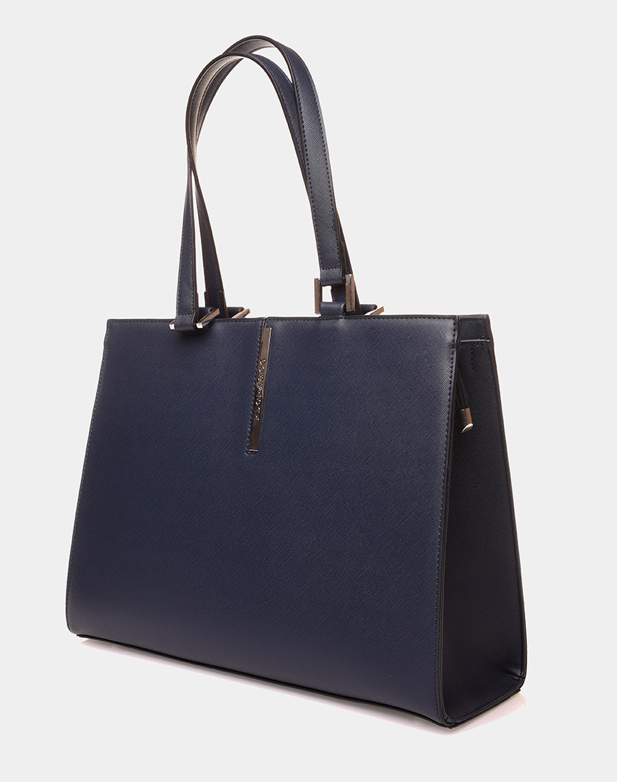 Sac à main type cabas bleu