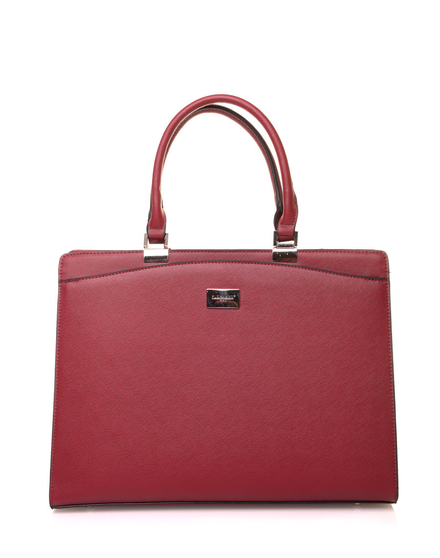 Sac à main type cabas bordeaux