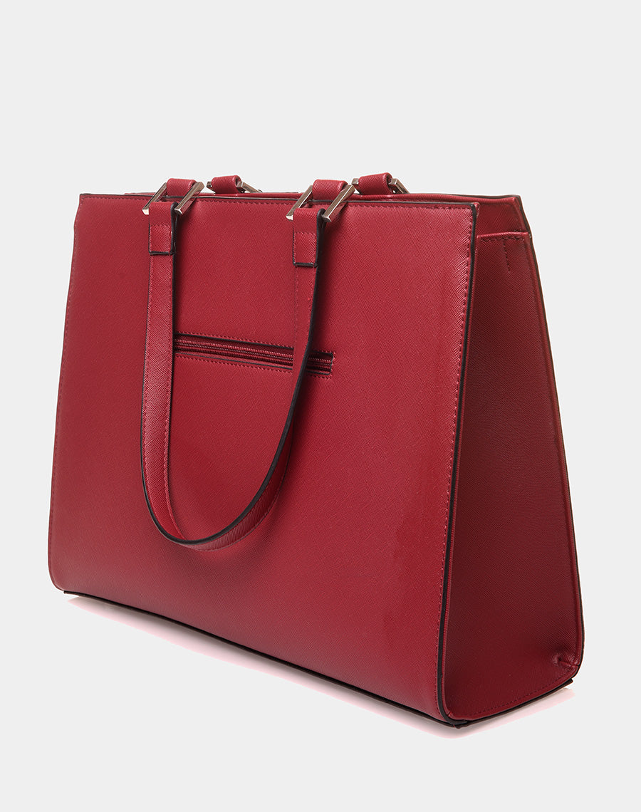 Sac à main type cabas bordeaux