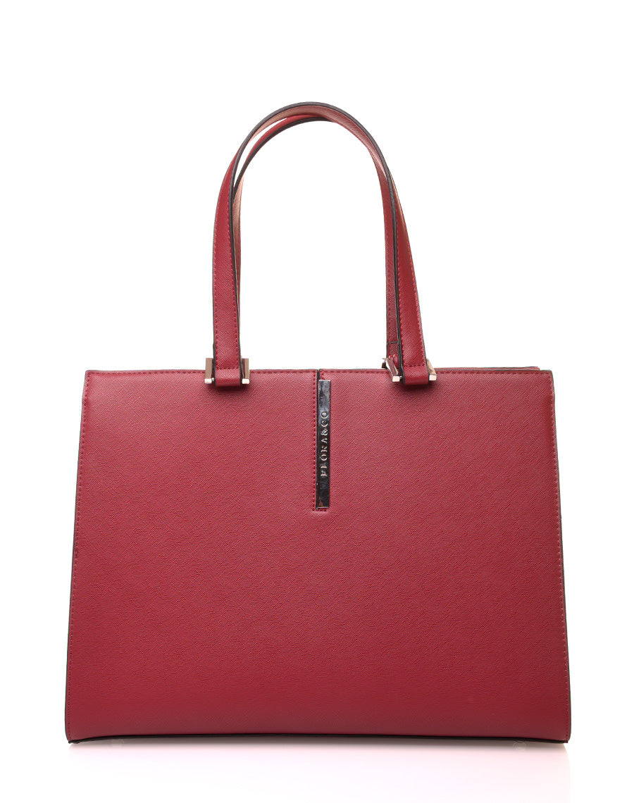 Sac à main type cabas bordeaux