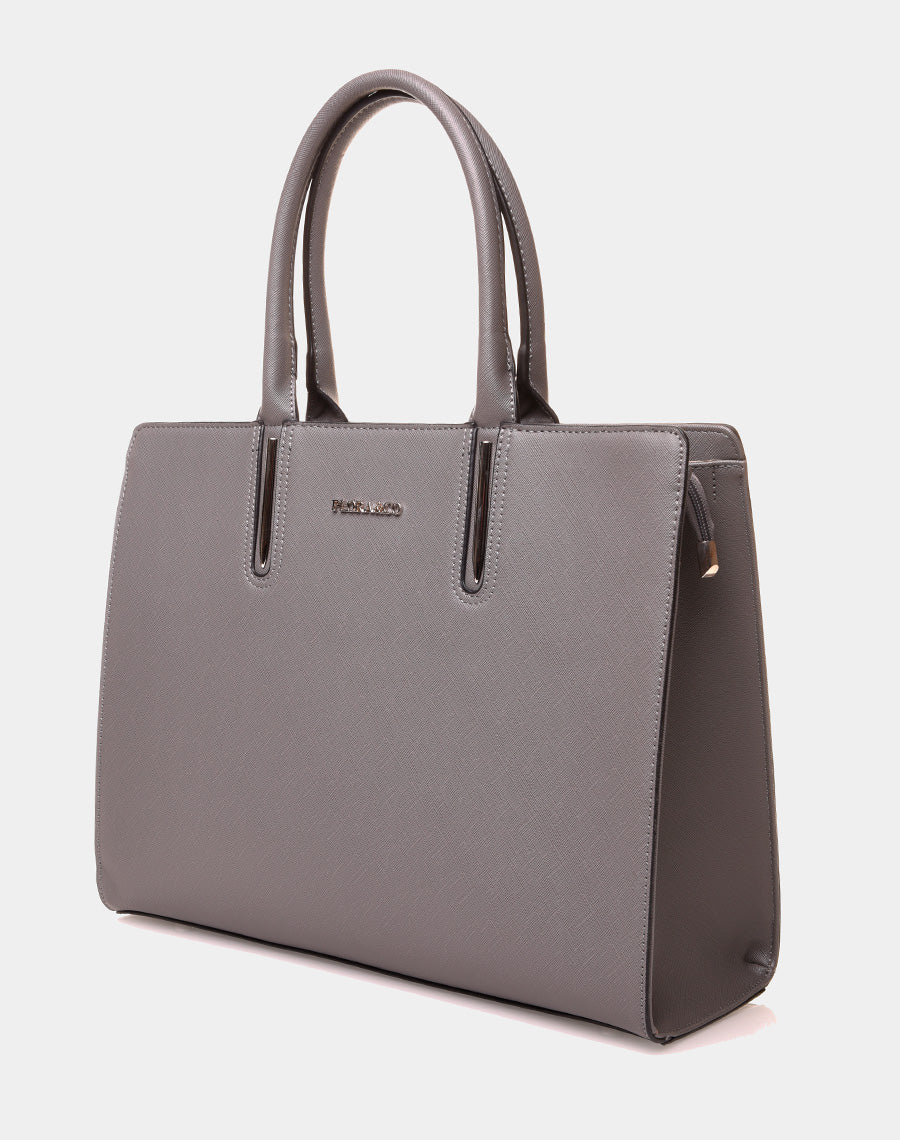 Sac à main type cabas gris