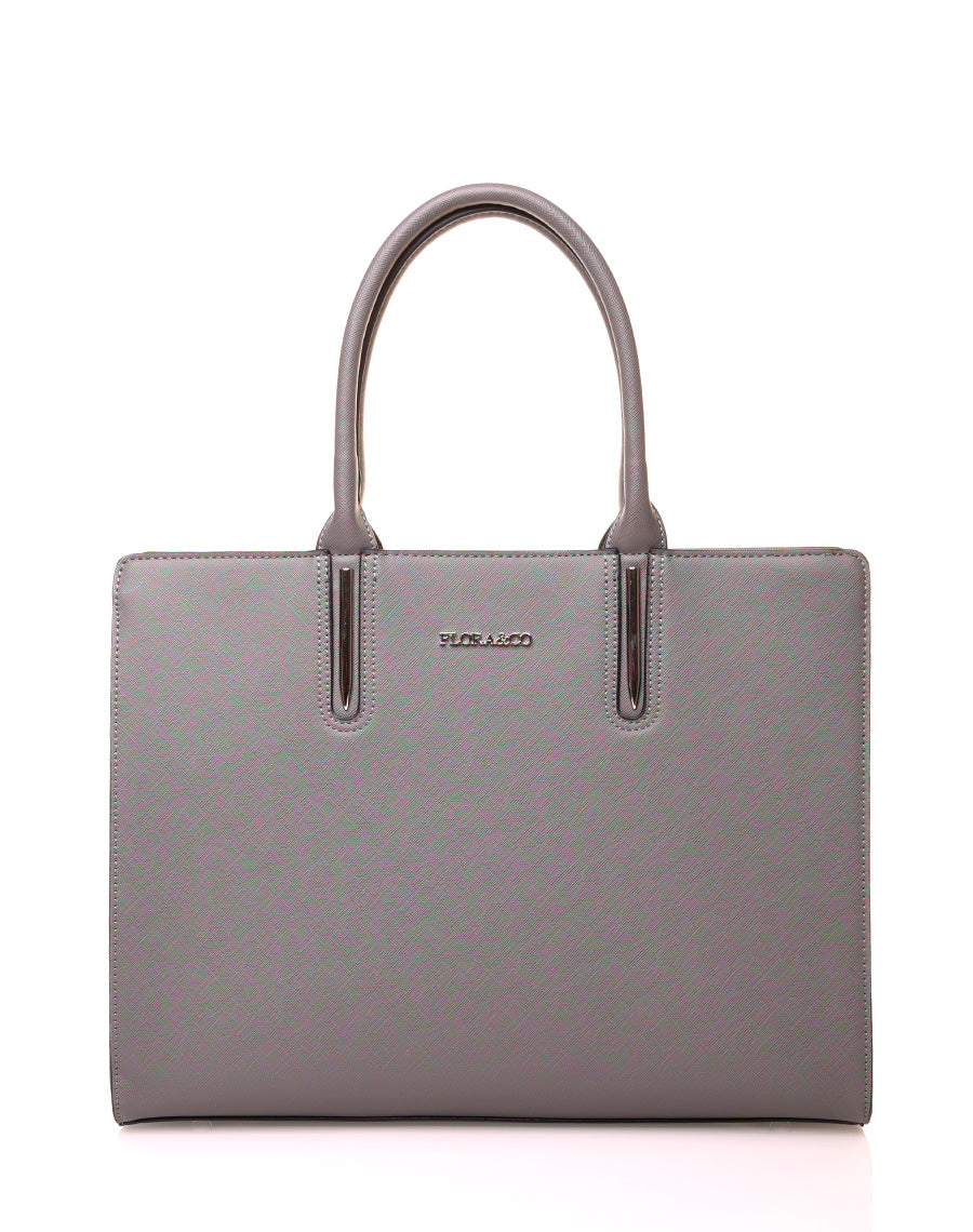 Sac à main type cabas gris