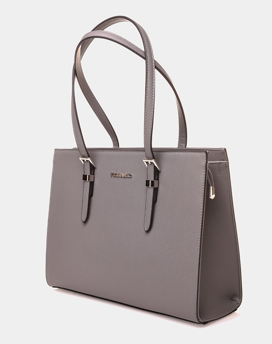 Sac à main type cabas gris