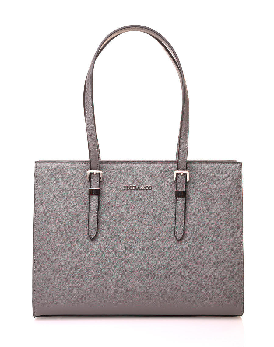 Sac à main type cabas gris