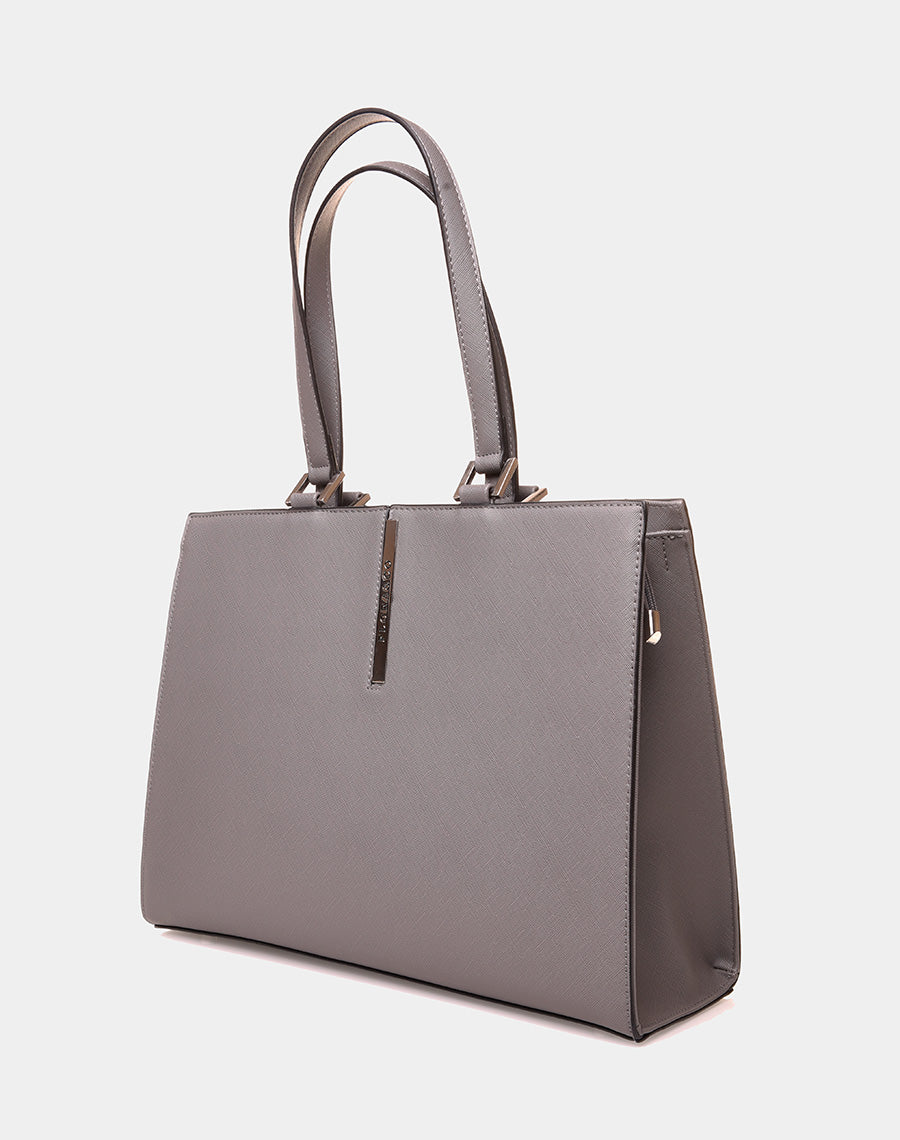 Sac à main type cabas gris