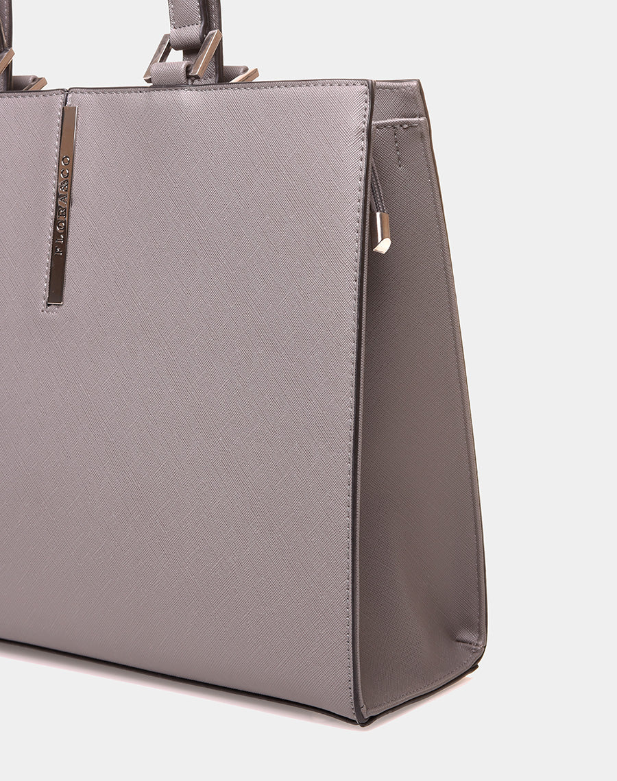 Sac à main type cabas gris