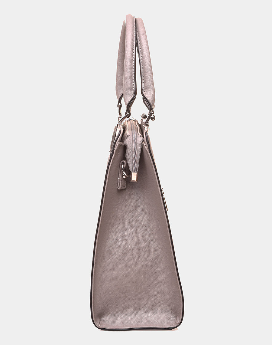 Sac à main type cabas gris souris