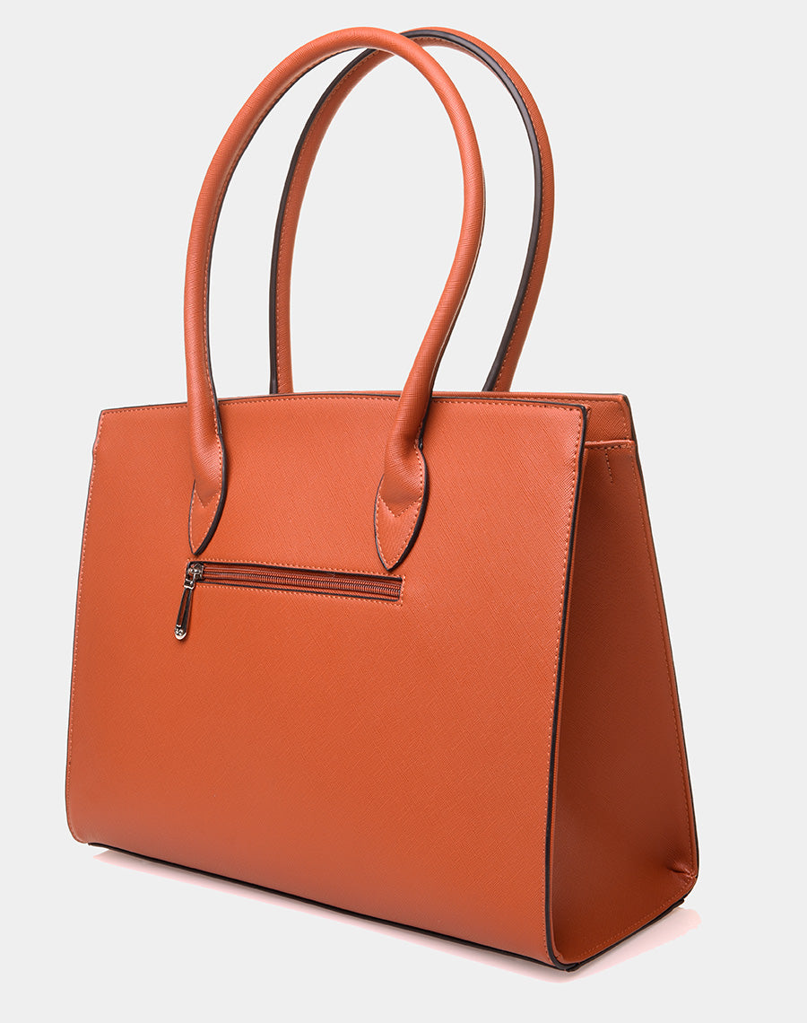 Sac à main type cabas élégant camel