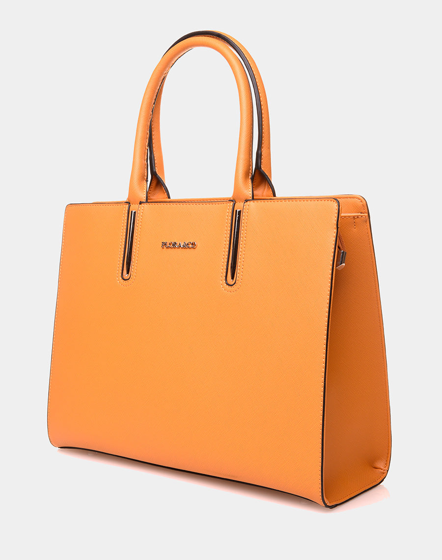 Sac à main type cabas moutarde