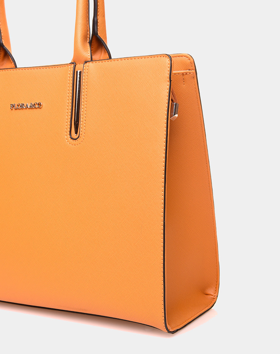 Sac à main type cabas moutarde