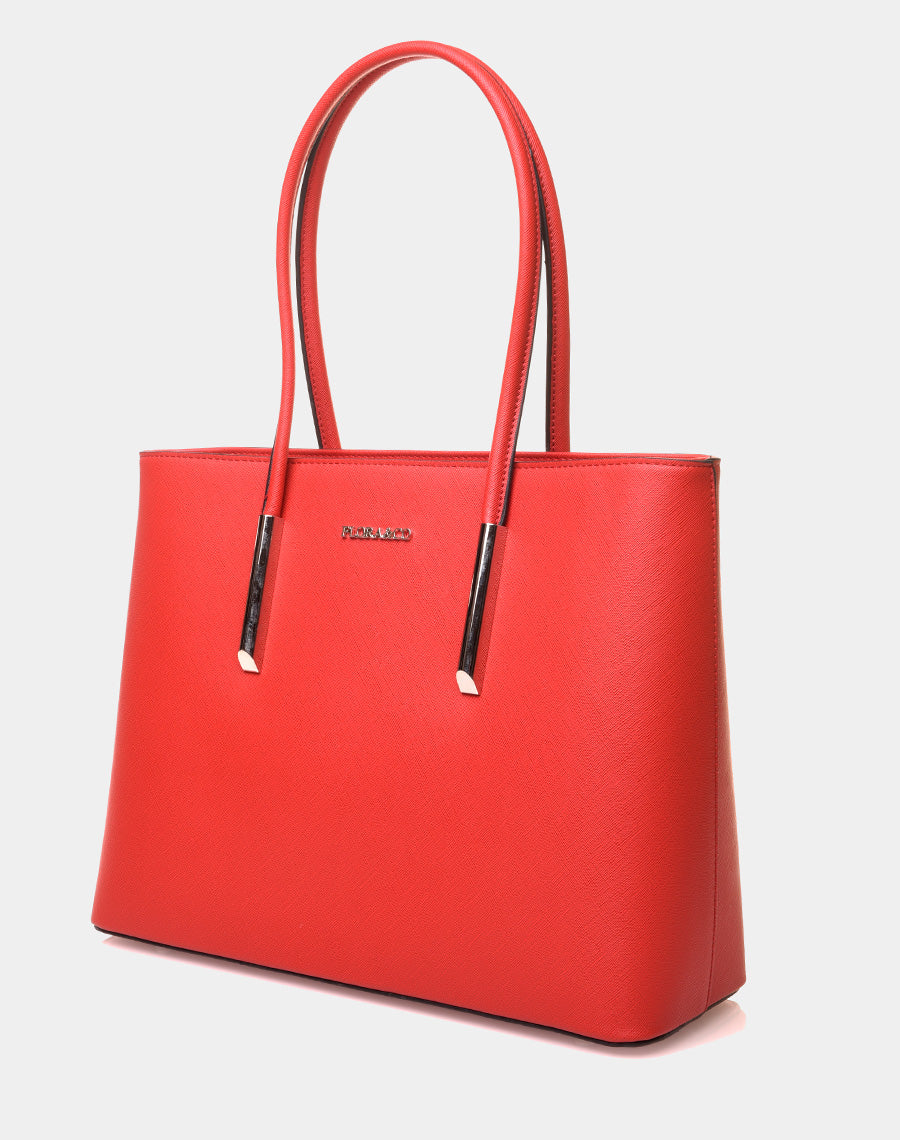 Sac à main type cabas rouge