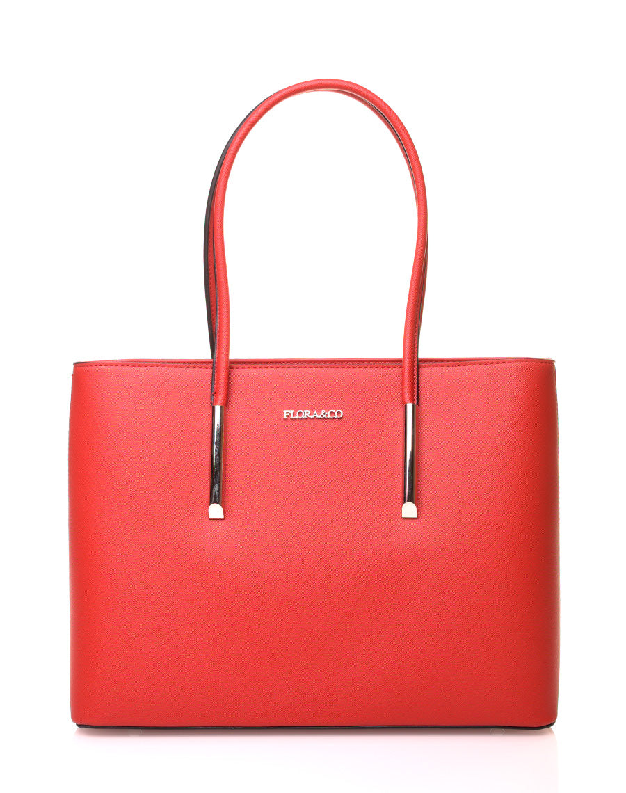 Sac à main type cabas rouge