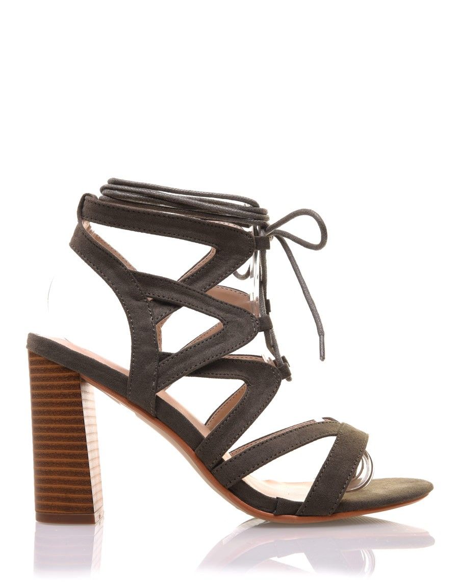 Sandales lacées kaki