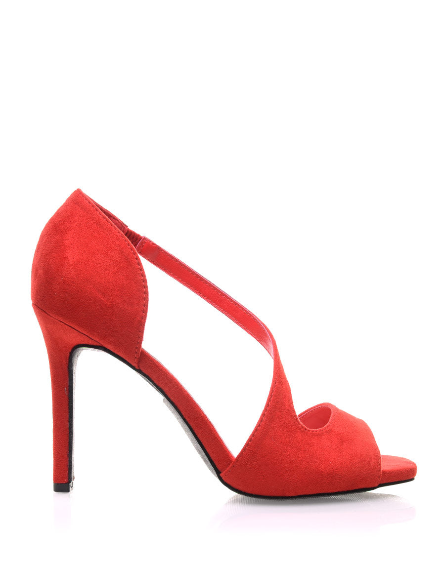 Sandales rouges en suédine à bride