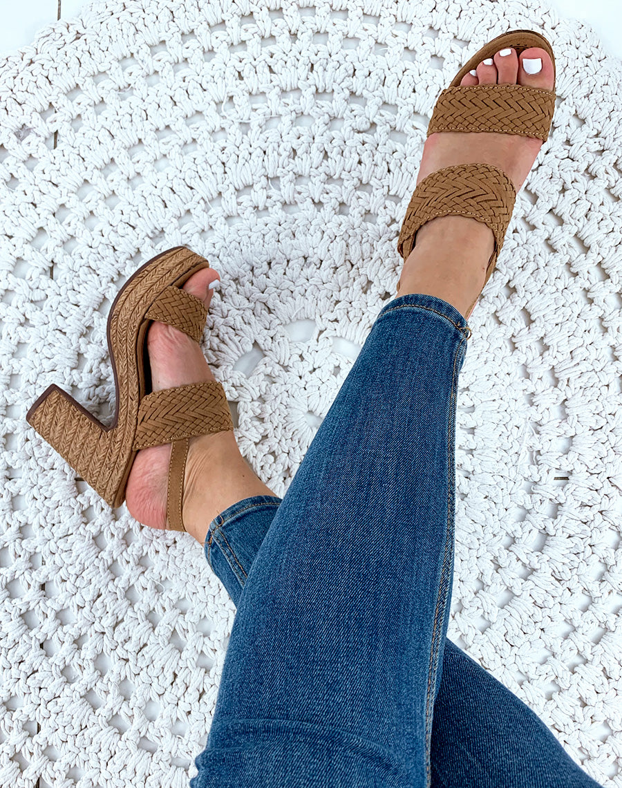 Sandales à talons camel