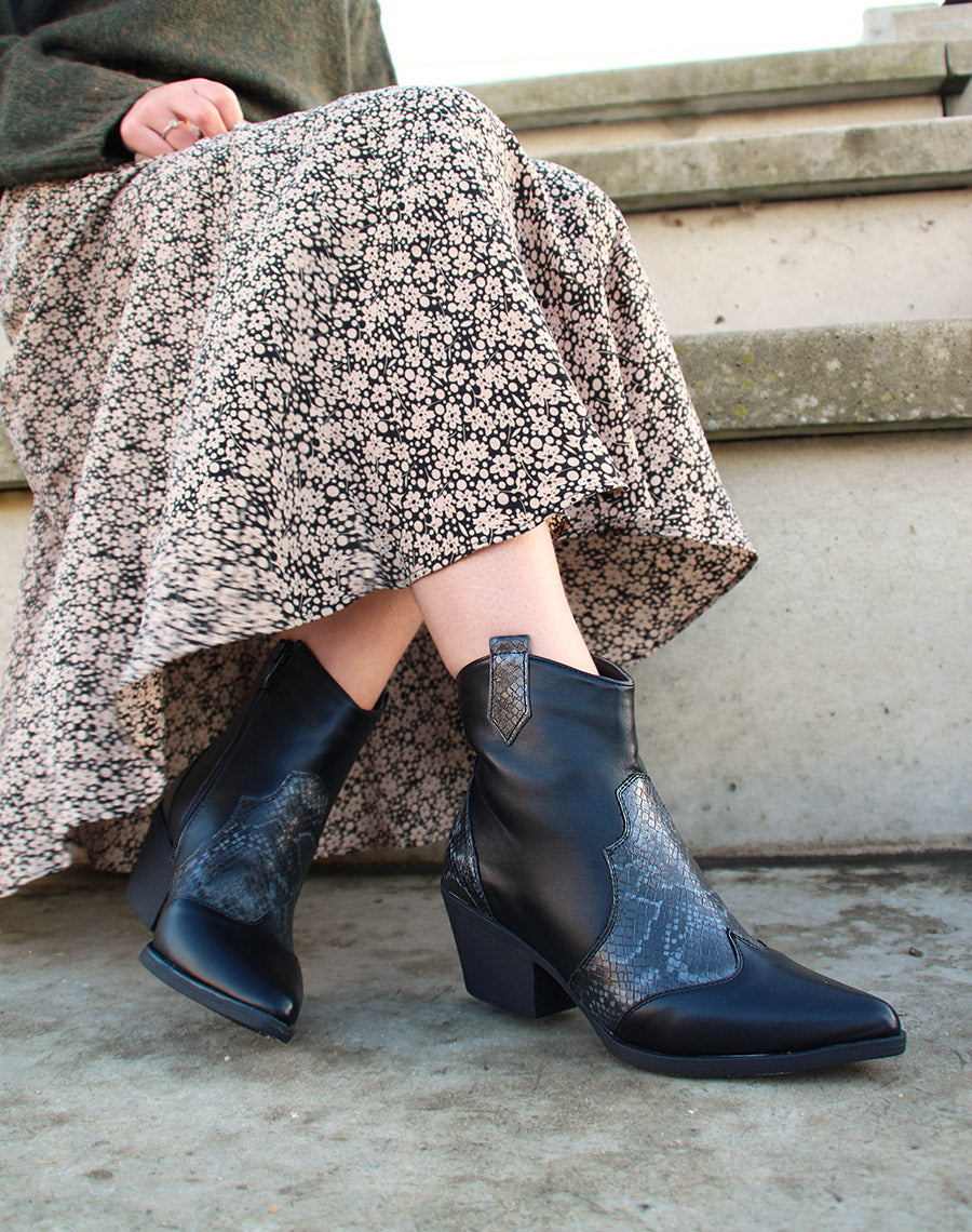 Boots Santiag Santiag Basse Black Low Santiags And Snake Effect