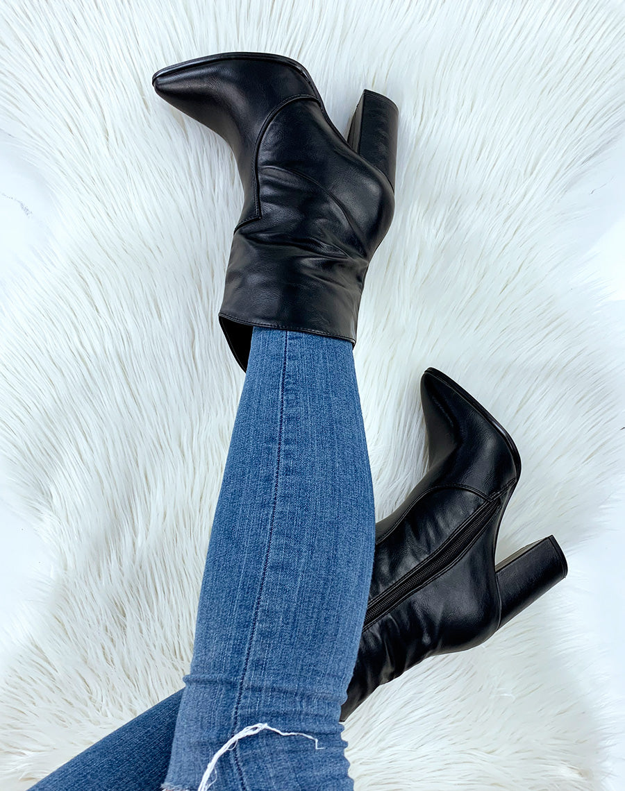 Santiags noires à talons