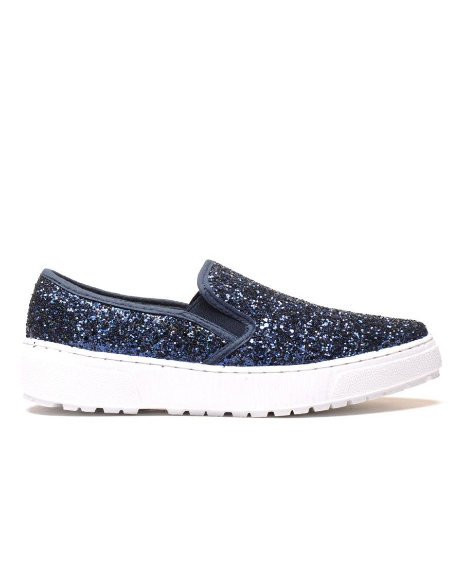 Slippers bleues à paillettes 