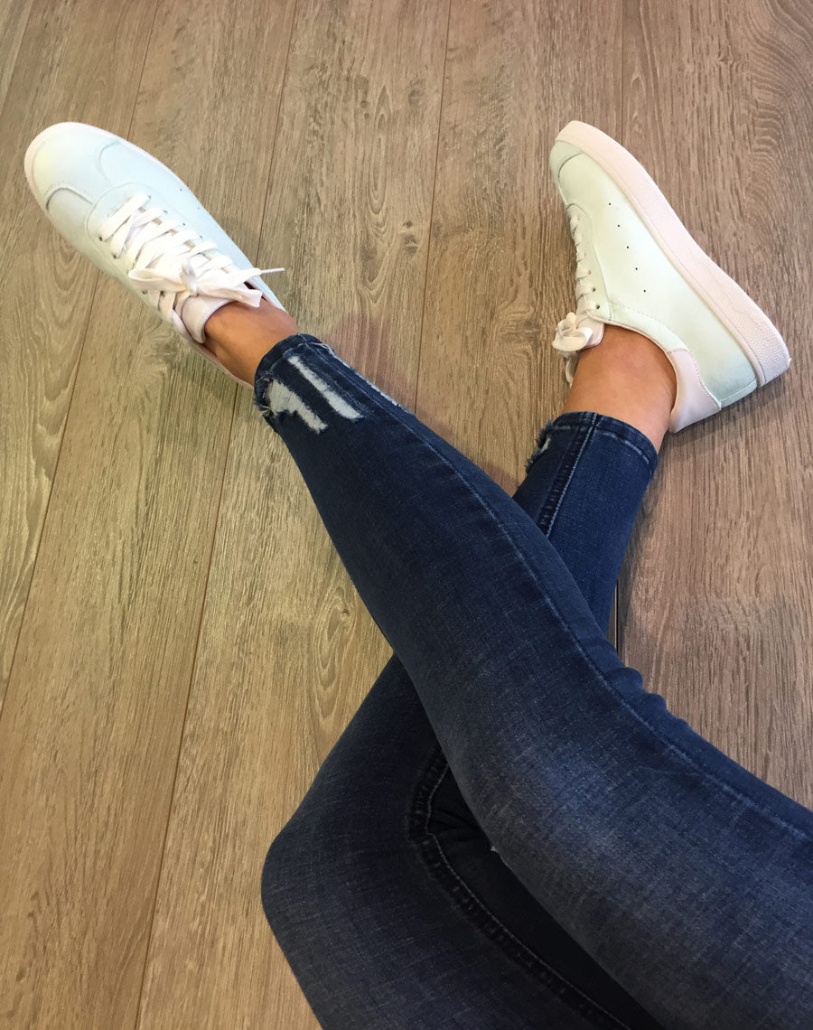 Sneakers en suédine vert eau 