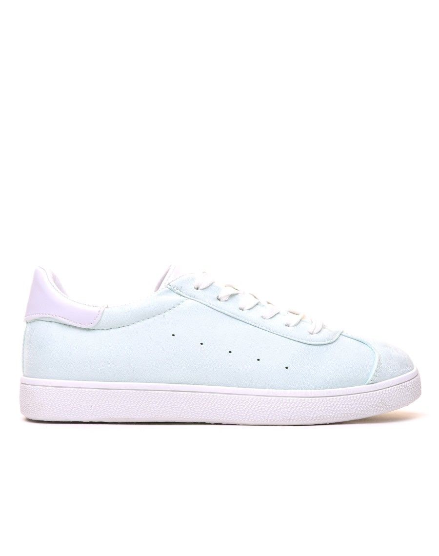 Sneakers en suédine vert eau 