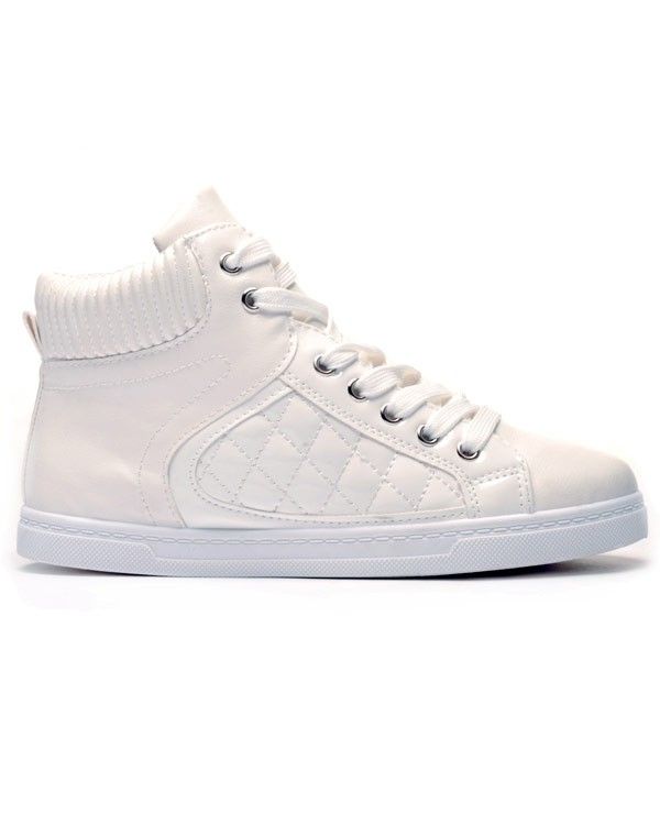 Sneakers matelassées blanches