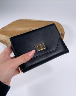 Black coin purse with gold detail